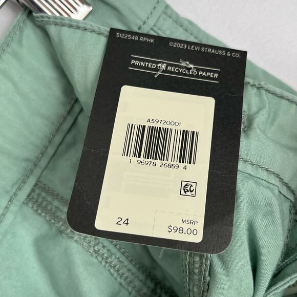 Levi's Green Convertible Cargo Pants High Waist Relaxed Fit Straight Leg - Picture 10 of 16